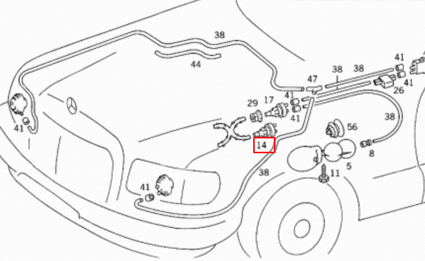 NEW MERCEDES BENZ E W124 HEATER CHECK VALVE A1268000078 ORIGINAL