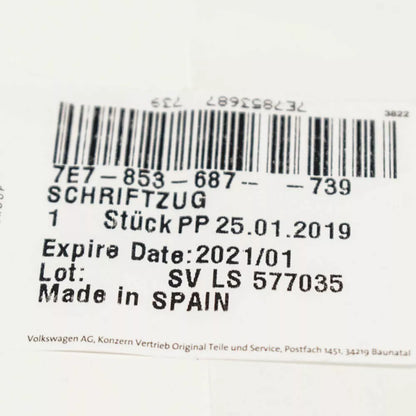 NEW VOLKSWAGEN TP T5 REAR TAILGATE EMBLEM BADGE CALIFORNIA 7E7853687 739