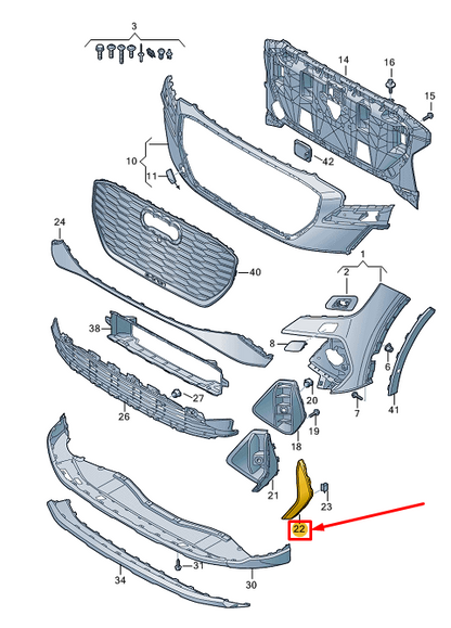 new audi q4 e-tron front left bumper trim strip 89a807967tb2 original