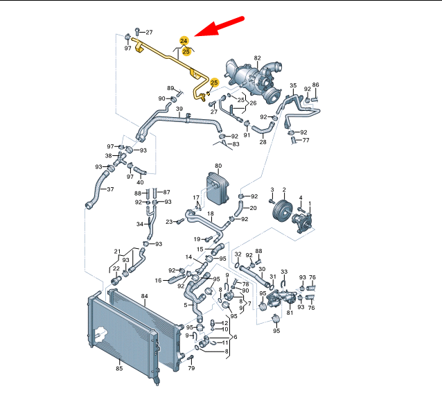 NEW VOLKSWAGEN GOLF MK6 COOLANT PIPE 03C121469F ORIGINAL