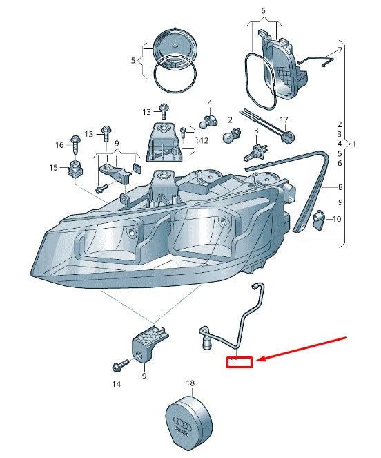 NEW AUDI Q2 GA LEFT HEADLIGHT HOSE 81A941717