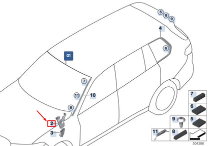 NEW BMW X7 G07 TOP RIGHT WATER DRAIN CHANNEL 51717434889 ORIGINAL