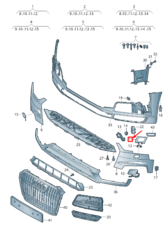new audi a4 b9 front left bumper headlight washer guide frame 8w0807787b