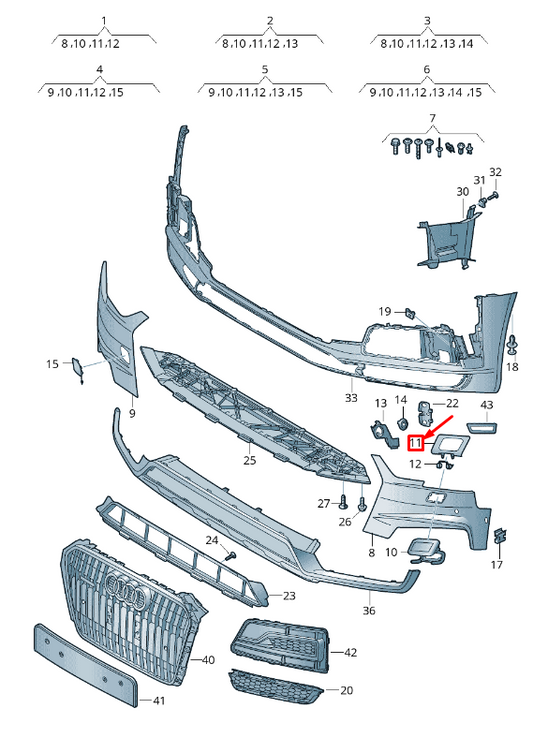 new audi a4 b9 front left bumper headlight washer guide frame 8w0807787b