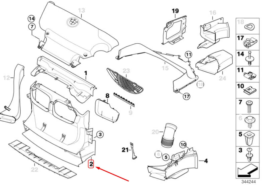 NEW BMW 3 E46 FRONT M AIR DUCT 51717894821 7894821 ORIGINAL