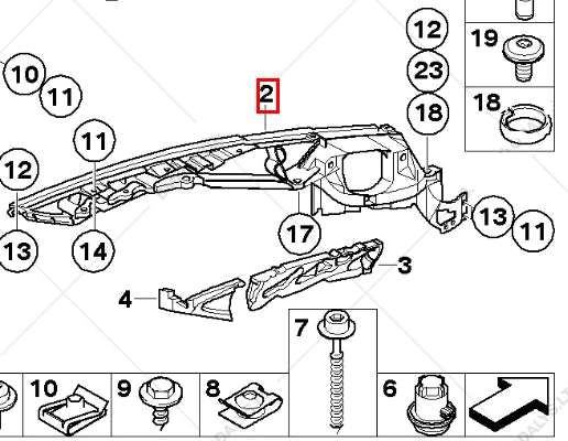 NEW BMW X5 E70 FRONT FENDER WING UPPER LEFT BRACKET 51657157989 7157989 ORIGINAL