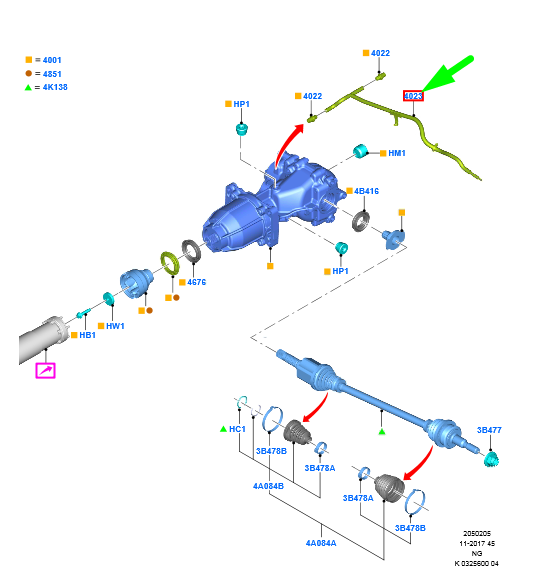 new ford mondeo mk5 rear axle vent hose 1910551 eg93-4a049-aa original