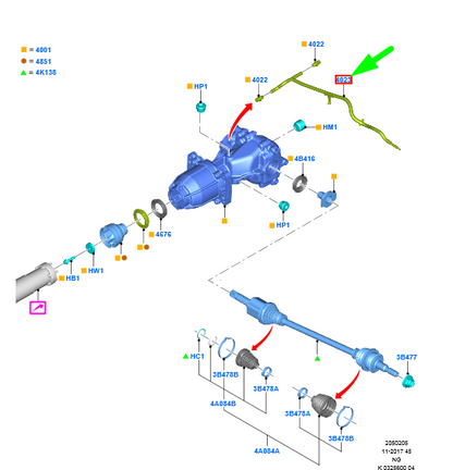 new ford mondeo mk5 rear axle vent hose 1910551 eg93-4a049-aa original