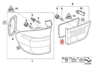 NEW BMW X5 E70 REAR RIGHT LIGHT INNER GASKET SEAL 63217288974 2010 ORIGINAL