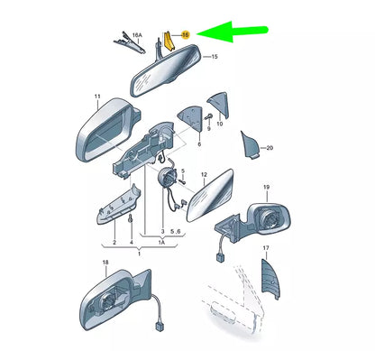 NEW AUDI A6 C6 INTERIOR MIRROR CABLE GUIDE LOWER COVER 4F0857593J1YE ORIGINAL