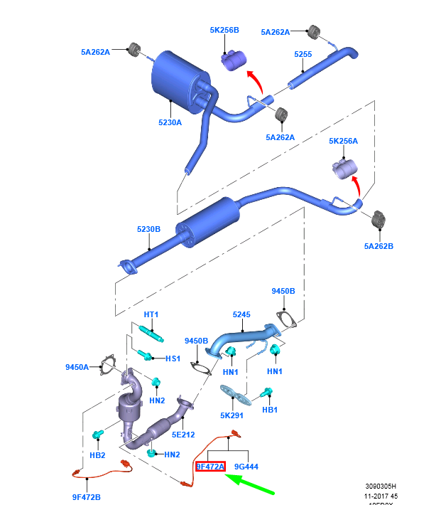 new ford tourneo connect mk2 lambda o2 oxygen sensor 1785292 original