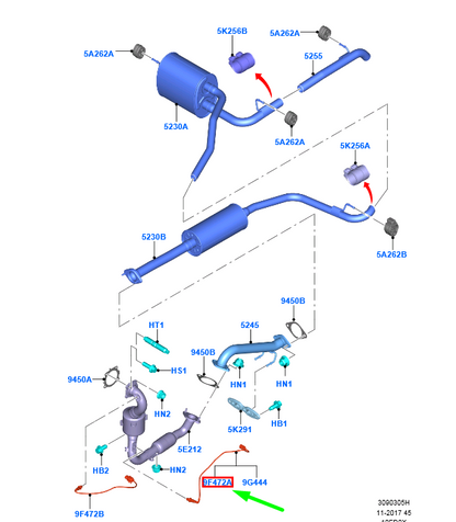new ford tourneo connect mk2 lambda o2 oxygen sensor 1785292 original