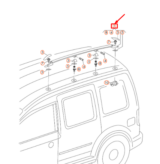 new volkswagen caddy 2k roof rails kit 2k589802103c original