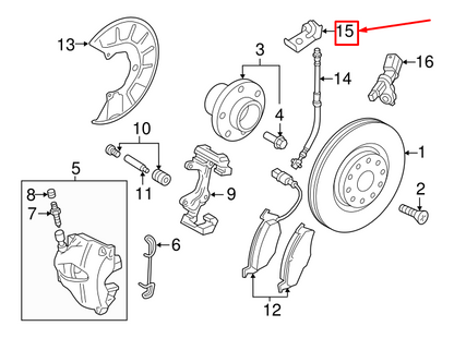 new audi a3 sportback 8p front left brake hose bracket 1k0611841f original