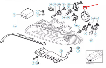 NEW BMW 5 E39 HIGH BEAM XENON HEADLIGHT RUBBER COVER 63126904046 6904046