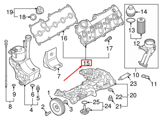 NEW AUDI R8 SPYDER 42 ENGINE RIGHT VALVE COVER 07L103472D ORIGINAL