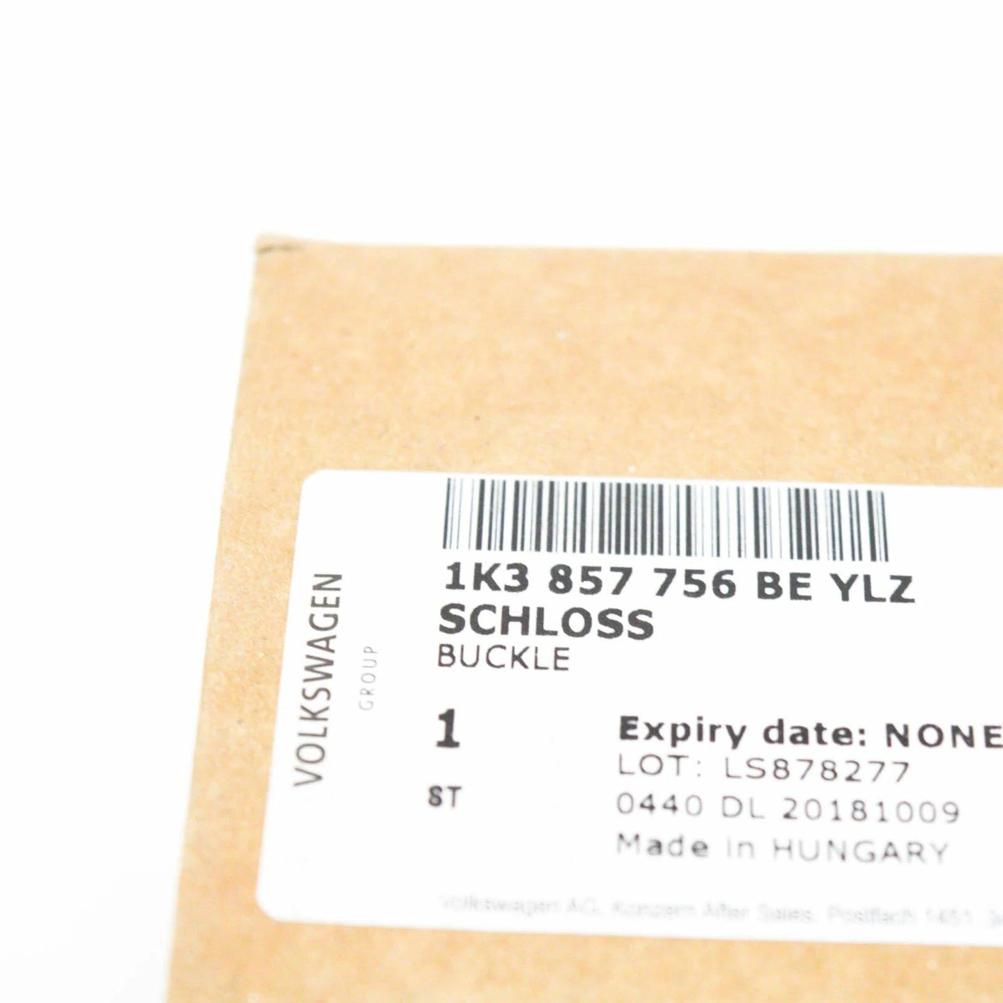 NEW VOLKSWAGEN GOLF MK6 FRONT RIGHT SEAT BUCKLE 1K3857756BEYLZ