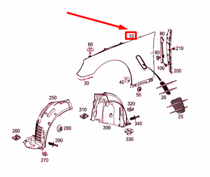 new mercedes-benz sl r231 front right fender a2318801000 original