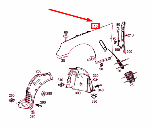 new mercedes-benz sl r231 front right fender a2318801000 original
