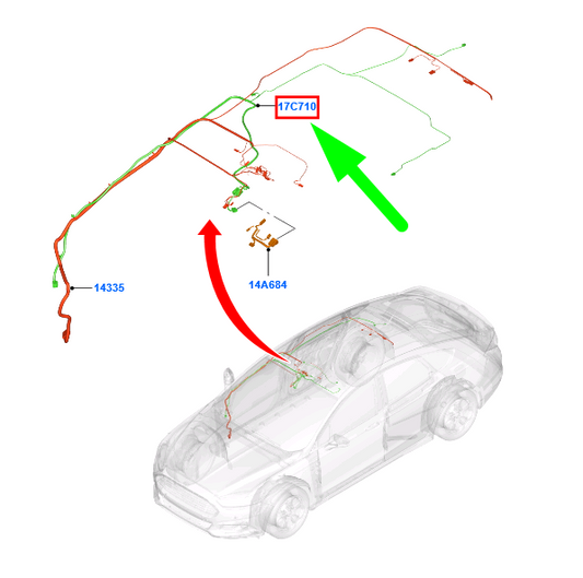 new ford mondeo mk5 roof wire assy 2228149 dg9t-17c712-ejn original