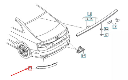 NEW AUDI A5 8W6 REAR LEFT BUMPER REFLECTOR 8W6945105A ORIGINAL