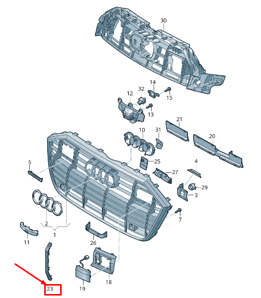 NEW AUDI A6 4A C8 LEFT RADIATOR GRILLE TRIM 4K9853229A3Q7 ORIGINAL