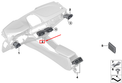 new bmw 6 gran turismo g32 center dashboard air vent 64229329579 original