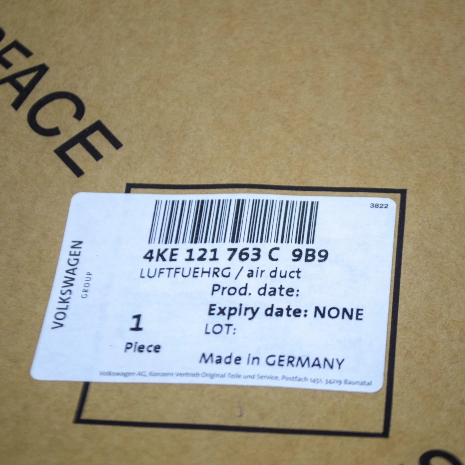 NEW AUDI E-TRON FRONT LEFT BUMPER AIR DUCT 4KE121763C9B9