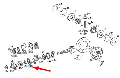 NEW MERCEDES-BENZ E W210 REAR DIFFERENTIAL PINION BEARING A0029801802