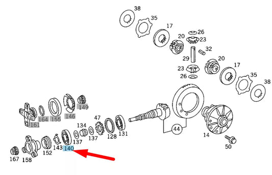 NEW MERCEDES-BENZ E W210 REAR DIFFERENTIAL PINION BEARING A0029801802