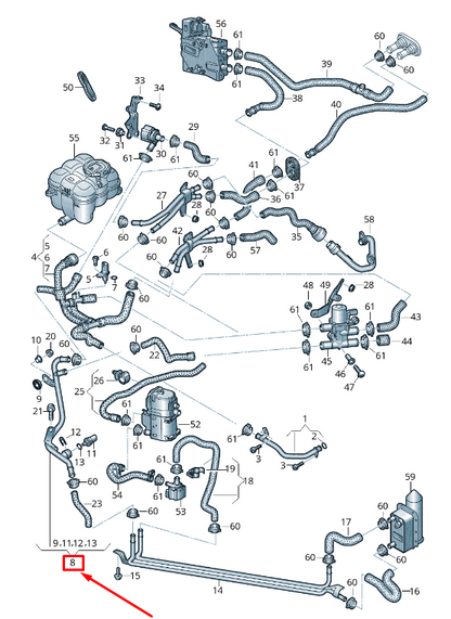 NEW AUDI Q7 4M ENGINE COOLANT PIPE 4M0265189 ORIGINAL