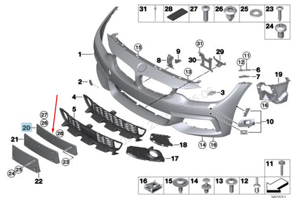 NEW BMW 4 F32 FRONT M SPORT BUMPER LICENSE NUMBER PLATE 51138054576 2015