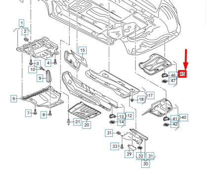 NEW VOLKSWAGEN TOURAN 5T REAR SILENCER HEAT SHIELD 5QA825701B ORIGINAL