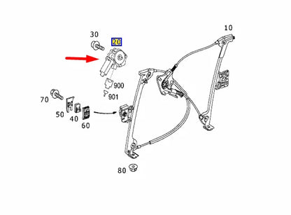 NEW MERCEDES-BENZ SL R230 LEFT DOOR WINDOW REGULATOR MOTOR A1718201342 ORIGINAL