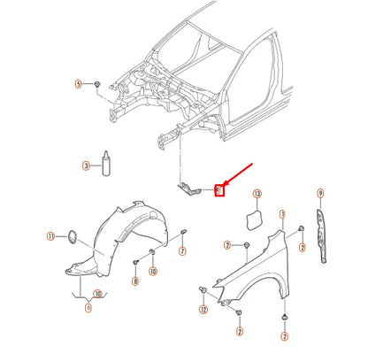 NEW VOLKSWAGEN JETTA A6 FRONT LEFT FENDER BRACE 5C6821135