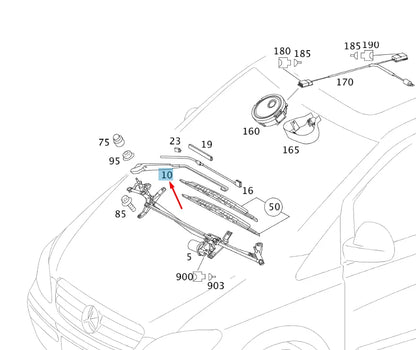 NEW MERCEDES-BENZ VITO W639 FRONT RIGHT WIPER ARM A0018205544 ORIGINAL