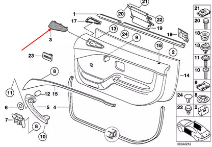 NEW BMW Z3 ROADSTER E36 FRONT RIGHT DOOR LOUDSPEAKER COVER 51418397540 ORIGINAL