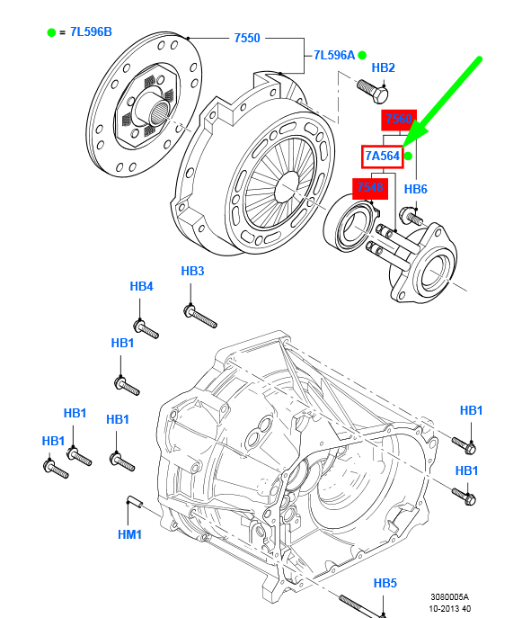 new ford mondeo mk4 clutch slave cylinder assy 1830995 av61-7a564-ac original