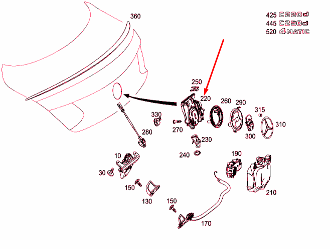 NEW MERCEDES-BENZ C COUPE C205 REAR LID CAMERA SWIVEL DRIVE A0997500160 ORIGINAL