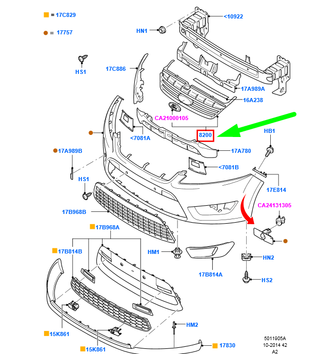 new ford mondeo mk4 front radiator grille 1509301 7s71-8200-ah original