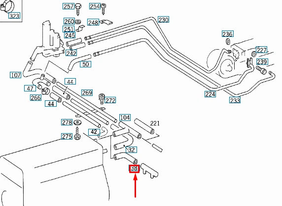 NEW MERCEDES-BENZ S-CLASS W140 HEATER HOSE A1408321288