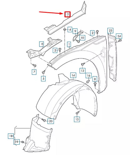 NEW VW ARTEON 3H7 FRONT RIGHT WHEEL HOUSING LINER COVER 3G8821170B