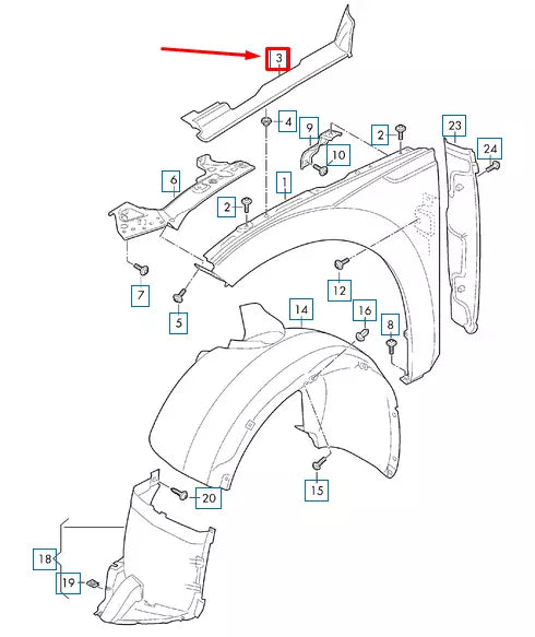 NEW VW ARTEON 3H7 FRONT RIGHT WHEEL HOUSING LINER COVER 3G8821170B