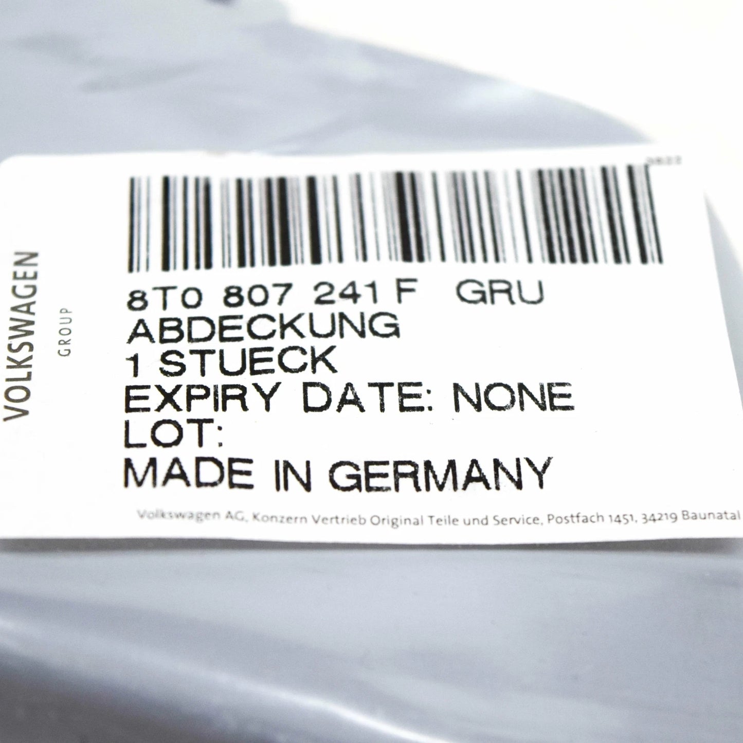 NEW AUDI A5 S5 8T FRONT BUMPER TOW HOOK EYE COVER 8T0807241FGRU 2013 ORIGINAL