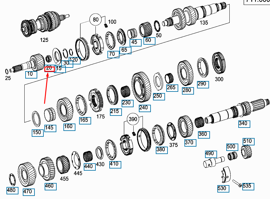 new mercedes-benz sprinter 906 gearbox roller sleeve a0009813811 original