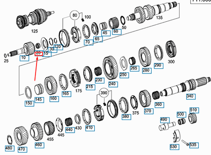 new mercedes-benz sprinter 906 gearbox roller sleeve a0009813811 original
