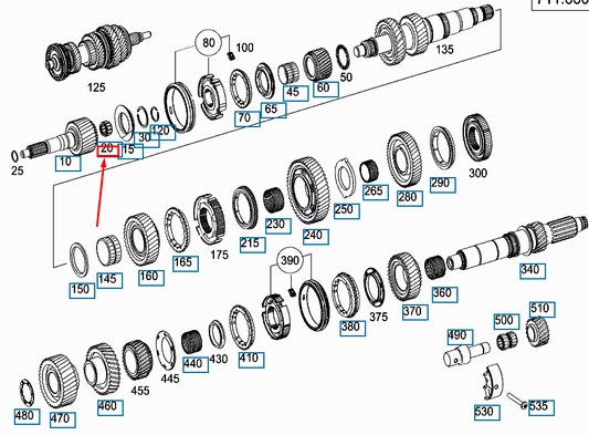 new mercedes-benz sprinter 906 gearbox roller sleeve a0009813811 original