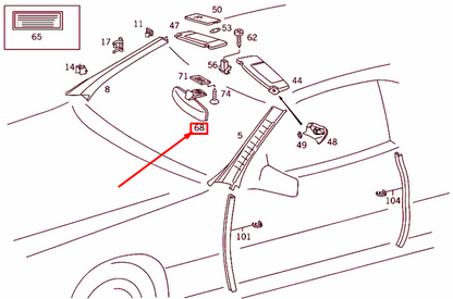 new mercedes-benz sl r129 inside rear view mirror a12981000179051 original