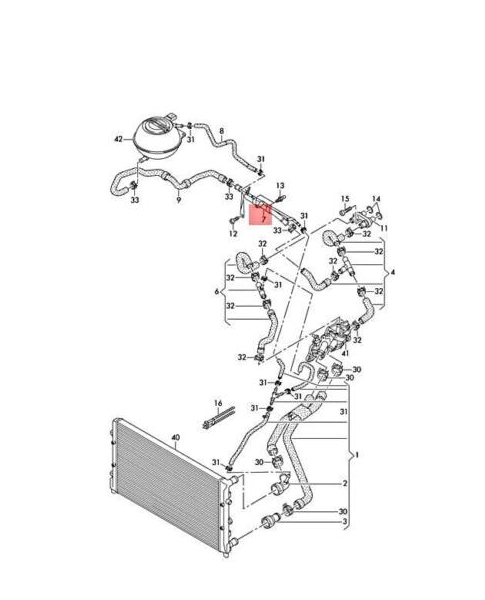 new volkswagen polo van 6r expansion tank hose 6c0121070f original