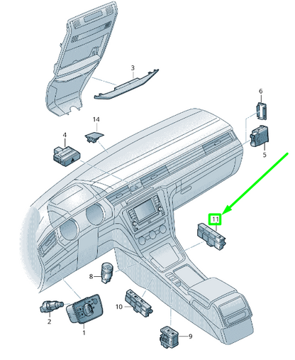 new vw passat b8 3g dashboard switch module dummy cover 3g0927238fwzu original